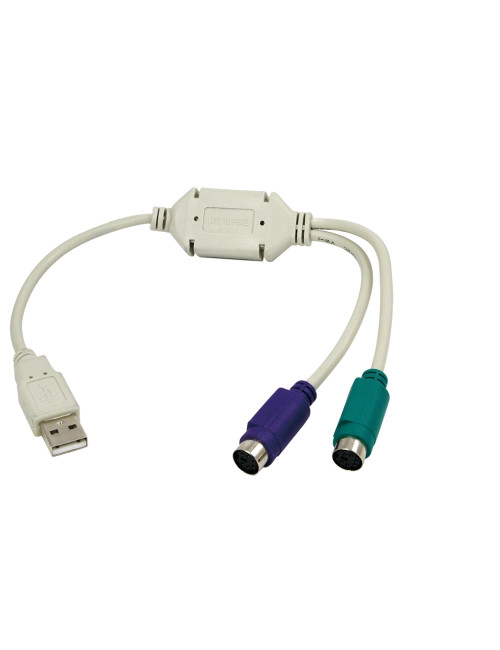 Logilink Adapter USB to PS/2 x2 : 2x Mini DIN 6-pin FM, USB M