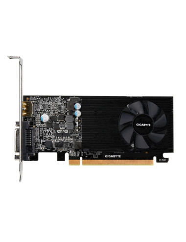 Gigabyte NVIDIA, 2 GB, GeForce GT 1030, GDDR5, PCI Express 3.0, Cooling type Active, Processor frequency 1257 MHz, DVI-D ports q