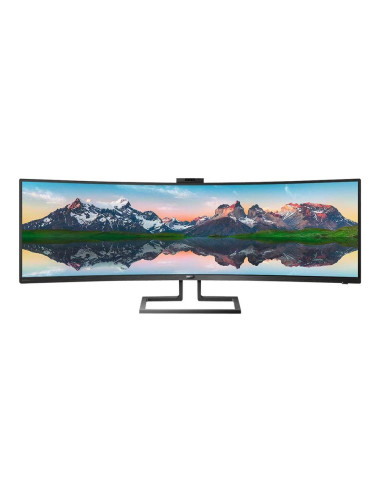 Philips SuperWide curved LCD display 499P9H/00 48.8 ", VA, Dual QHD, 5120 x 1440 pixels, 32:9, 5 ms, 450 cd/m , Black, Headphone