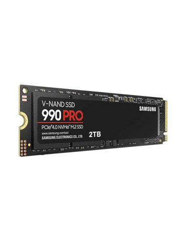 Samsung 990 PRO 2000 GB, SSD form factor M.2 2280, SSD interface PCIe Gen4x4, Write speed 6900 MB/s, Read speed 7450 MB/s