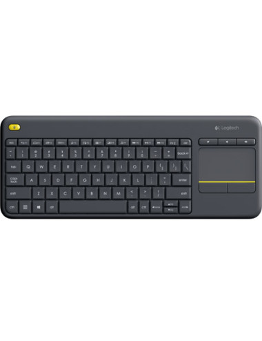 Logitech K400 Plus Keyboard with Trackpad, Wireless, NL, 380 g, USB port, Black