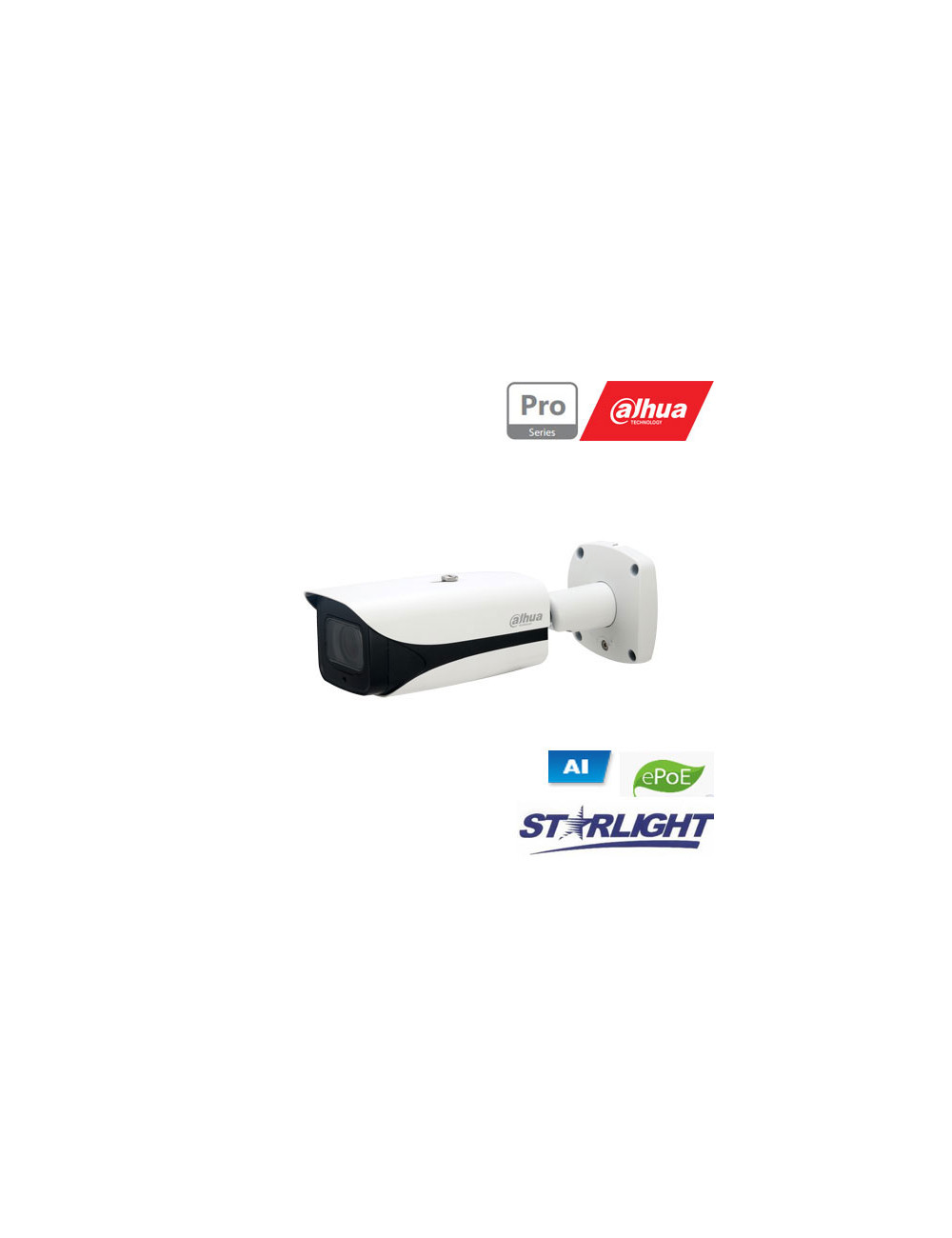 IP kamera AI cilindr. 2MP STARLIGHT su LXIR iki 150m. 1/2.8 ,5.3-64mm, WDR, IP67,IVS, 0.002 Lux