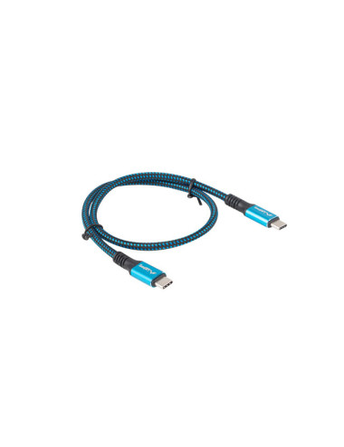 Lanberg USB-C to USB-C Cable, 0.5 m 8K/30Hz, Black/Blue