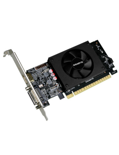 Gigabyte Low Profile NVIDIA, 2 GB, GeForce GT 710, GDDR5, PCI Express 2.0, Cooling type Active, Processor frequency 954 MHz, HDM