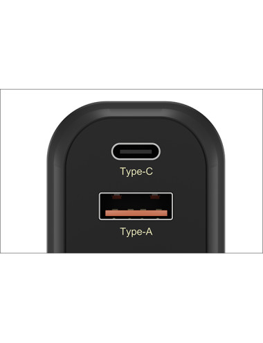 Raidsonic Icy Box IB-PS102-PD 2-port USB Fast Charger 0.5 A, USB 2.0 female (Type A) USB type-C, Black, 20 W