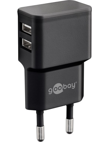 Goobay Dual USB charger 44951 2.4 A, 2 USB 2.0 female (Type A), Black, 12 W