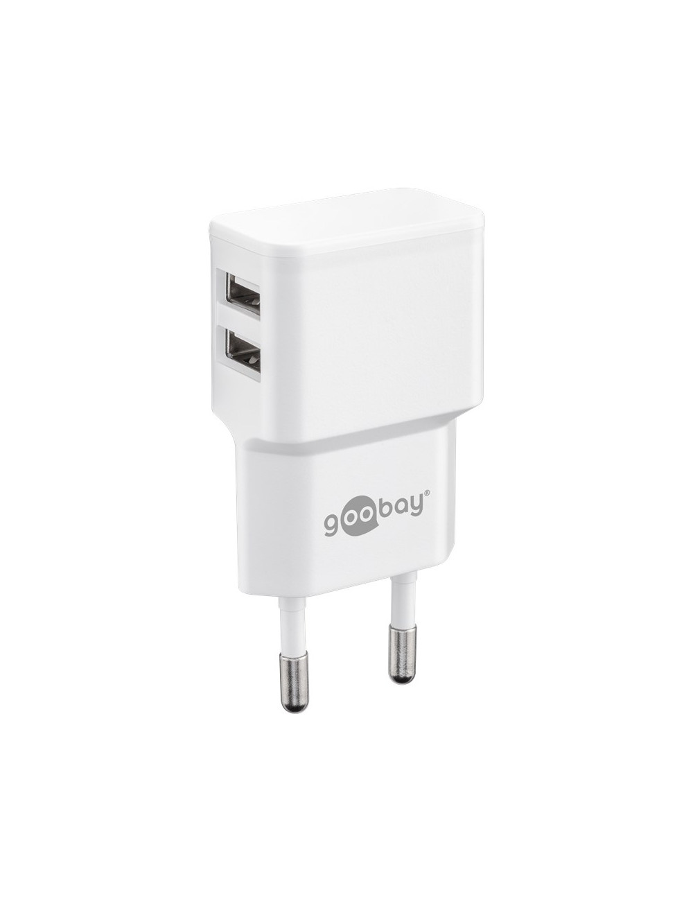 Goobay Dual USB charger 44952 2.4 A, 2 USB 2.0 female (Type A), White, 12 W