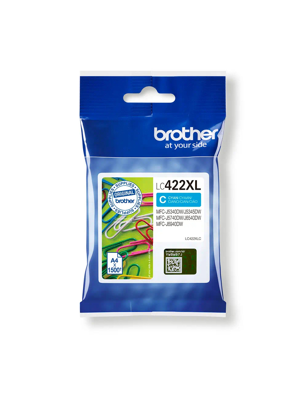 Brother LC422XLC Ink Cartridge, Cyan