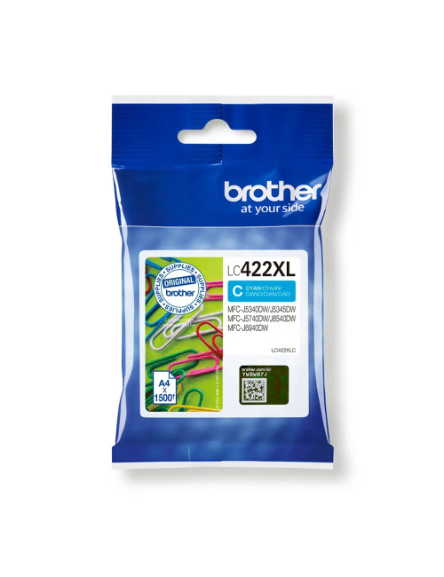 Brother LC422XLC Ink Cartridge, Cyan