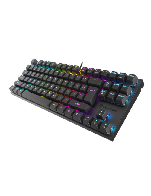 Genesis THOR 303 TKL, Mechanical Gaming Keyboard, RGB LED light, US, Black, Wired, USB Type-A