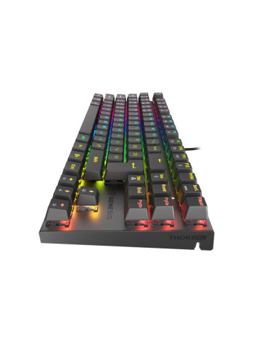 Genesis THOR 303 TKL, Mechanical Gaming Keyboard, RGB LED light, US, Black, Wired, USB Type-A