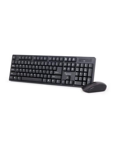 Gembird KBS-W-01 Keyboard and Mouse Set, Wireless, Mouse included, Batteries included, US, Black, Numeric keypad, 390 g