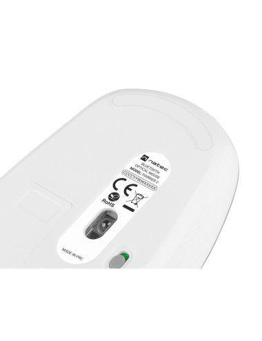 Natec Mouse Harrier 2 Wireless, White/Grey, Bluetooth