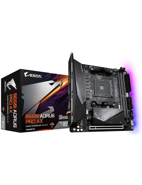 Gigabyte B550I AORUS PRO AX 1.0 Processor family AMD, Processor socket AM4, DDR4 DIMM, Memory slots 2, Chipset AMD B, Mini ITX