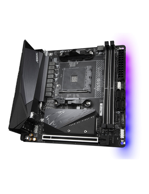 Gigabyte B550I AORUS PRO AX 1.0 Processor family AMD, Processor socket AM4, DDR4 DIMM, Memory slots 2, Chipset AMD B, Mini ITX