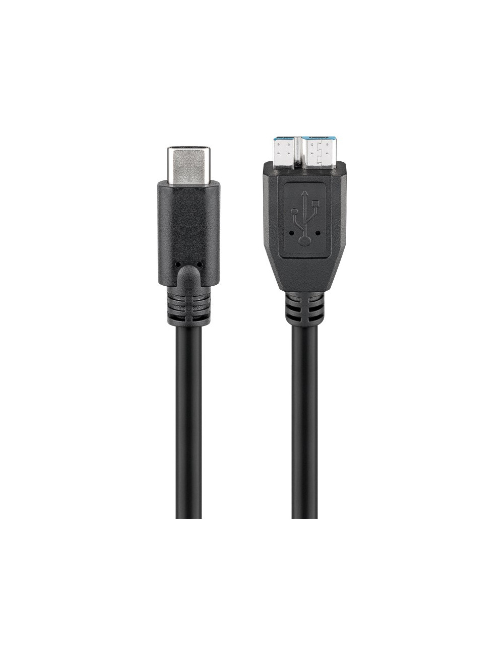 Goobay 67995 USB-C to micro-B 3.0 cable Round cable, SuperSpeed data transfer - The USB-C cable supports data transfer rates up 