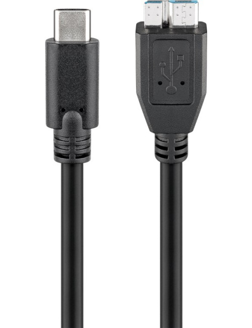 Goobay 67995 USB-C to micro-B 3.0 cable Round cable, SuperSpeed data transfer - The USB-C cable supports data transfer rates up 