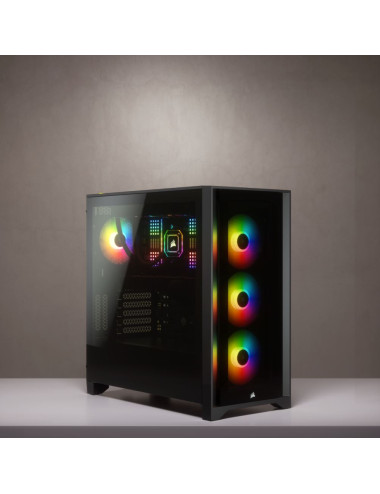 Corsair Tempered Glass Mid-Tower ATX Case iCUE 4000X RGB Side window, Mid-Tower, Black, Power supply included No, Steel, Tempere