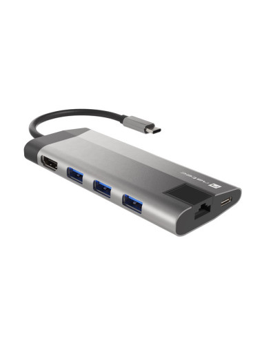 Natec USB-C Multiport Adapter NMP-1690 0.15 m, Grey, USB Type-C