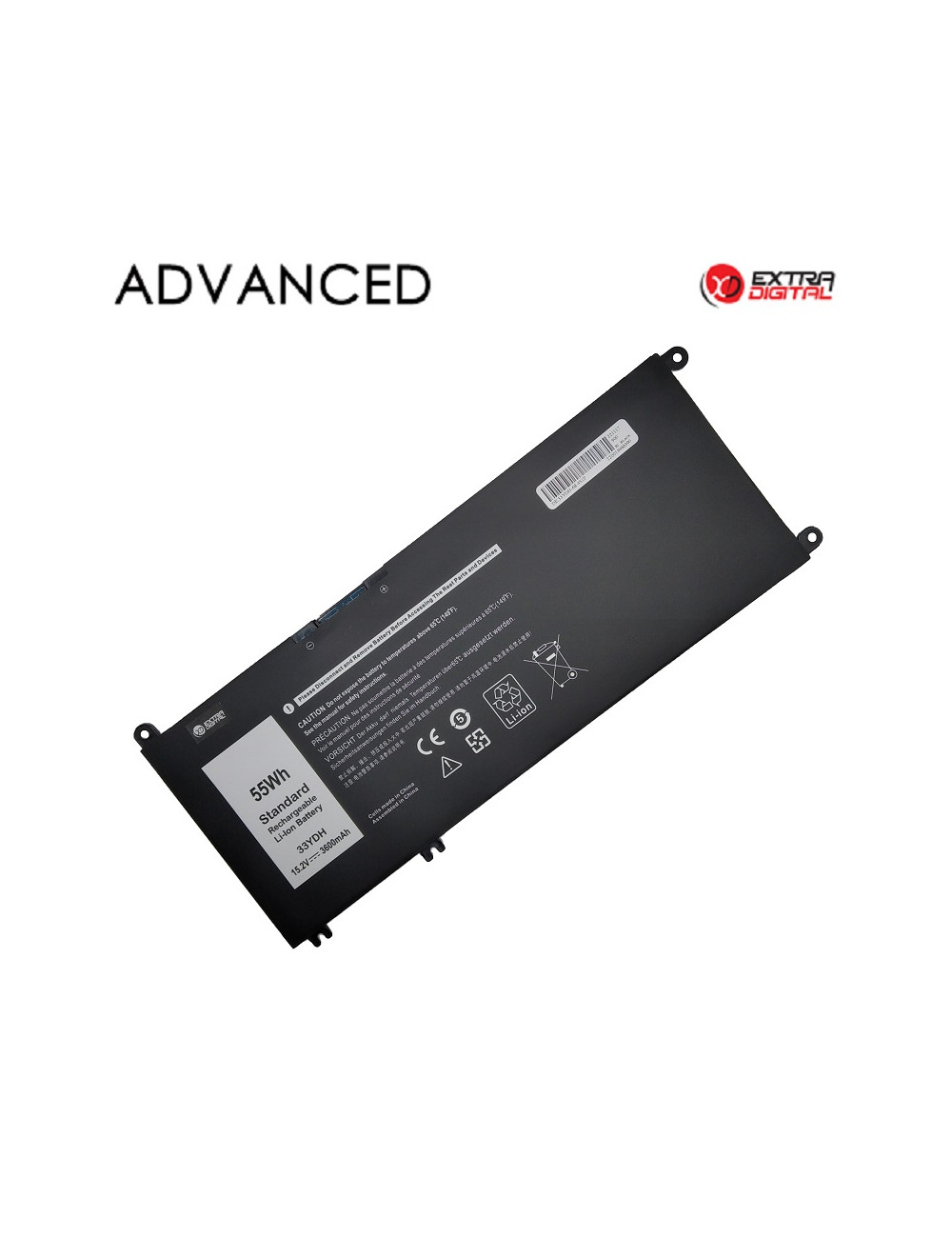 Nešiojamo kompiuterio baterija DELL 33YDH, 55Wh, Extra Digital Advanced