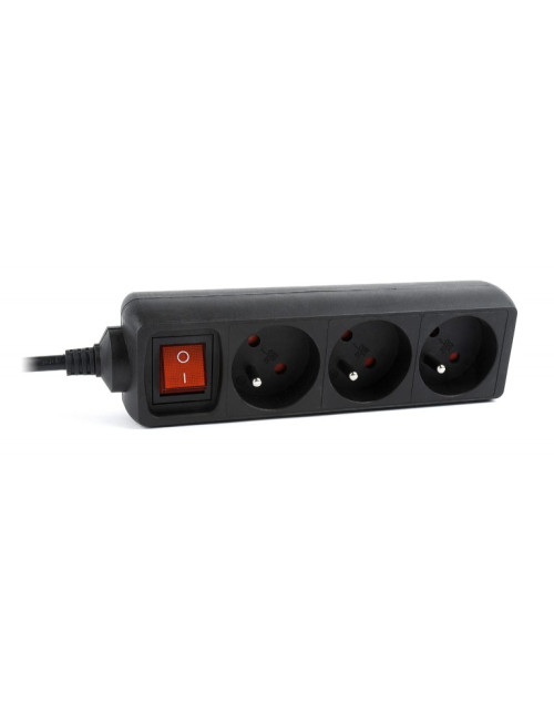 EnerGenie EG-PSU3F-01 UPS power strip, 3 FR sockets, 10 A, C14 plug, 0.6 m cable, black EnerGenie 0.6 m