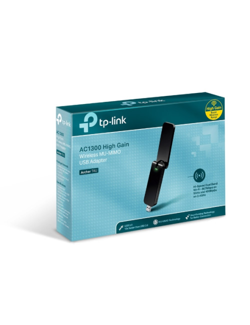 TP-LINK USB 3.0 Adapter Archer T4U 2.4GHz/5GHz, 802.11ac, AC1300, External antenna