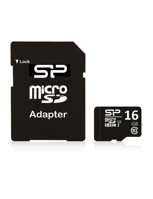 Silicon Power 16 GB, MicroSDHC, Flash memory class 10, SD adapter