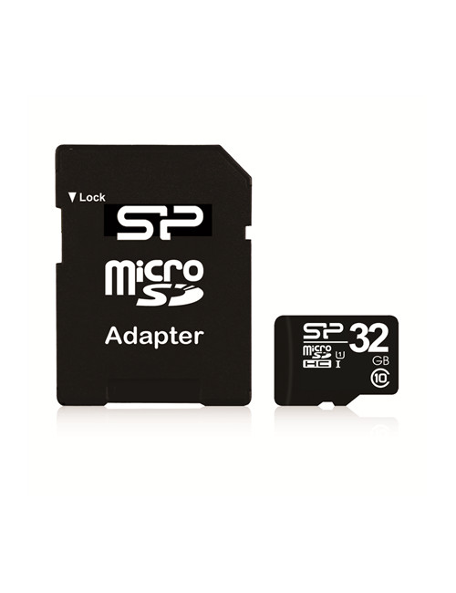 Silicon Power 32 GB, MicroSDHC, Flash memory class 10, SD adapter