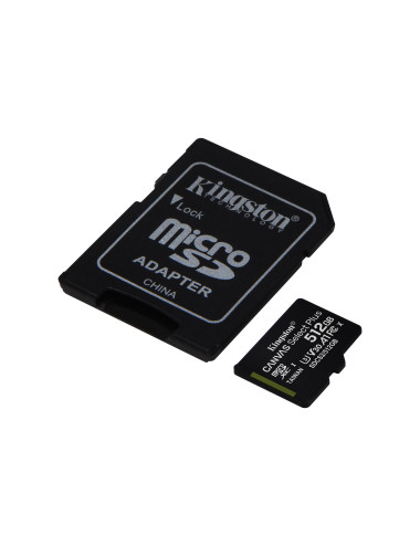 Kingston Canvas Select Plus 512 GB, Micro SD, Flash memory class 10, SD adapter