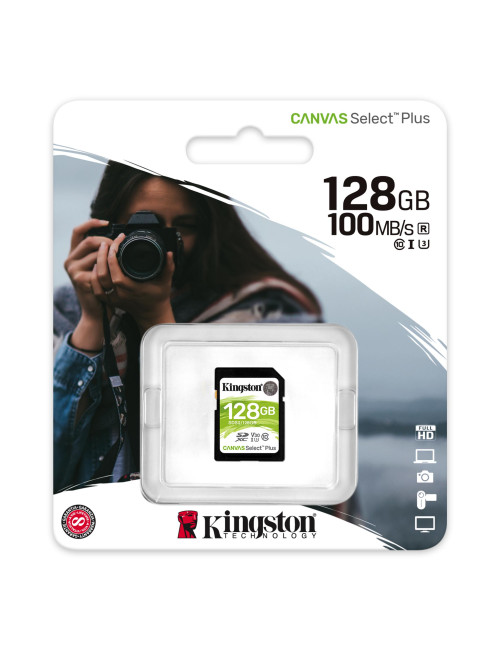 Kingston Canvas Select Plus 128 GB, SDHC, Flash memory class 10