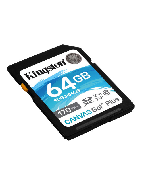 Kingston Canvas Go! Plus 64 GB, SD, Flash memory class 10