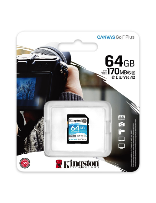 Kingston Canvas Go! Plus 64 GB, SD, Flash memory class 10