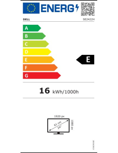 Dell LCD SE2422H 23.8 ", VA, FHD, 1920 x 1080, 16:9, 5 ms, 250 cd/m , Black, HDMI ports quantity 1