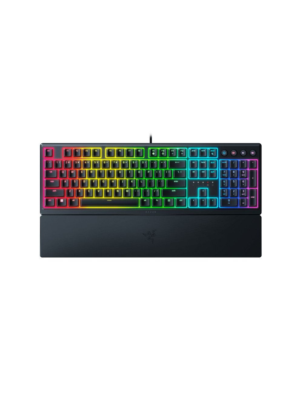 Razer Gaming Keyboard Ornata V3 RGB LED light, RU, Wired, Black, Razer Mecha-Membrane, Numeric keypad