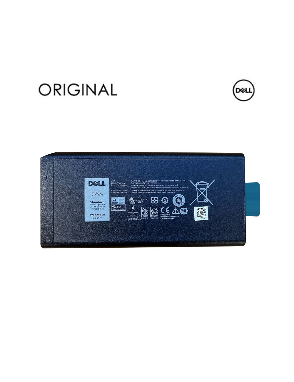 Notebook Battery DELL X8VWF, 97Wh, Original