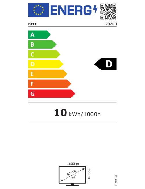 Dell LED-backlit LCD Monitor E2020H 20 ", TN, 16:9, 5 ms, 250 cd/m , Black, 1600 x 900