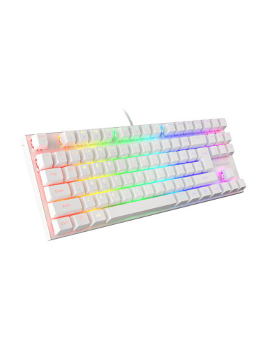 Genesis THOR 303 TKL Gaming keyboard, RGB LED light, US, White, Wired, Brown Switch