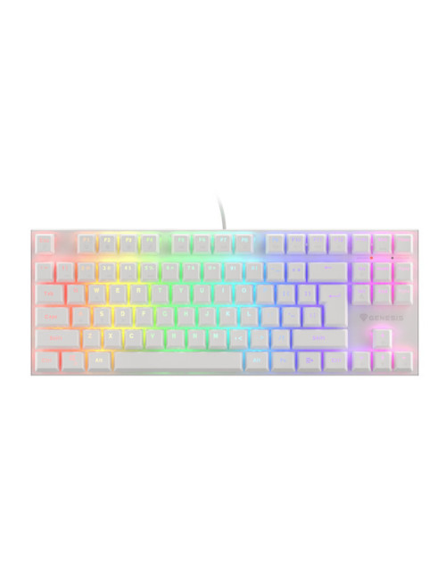 Genesis THOR 303 TKL Gaming keyboard, RGB LED light, US, White, Wired, Brown Switch